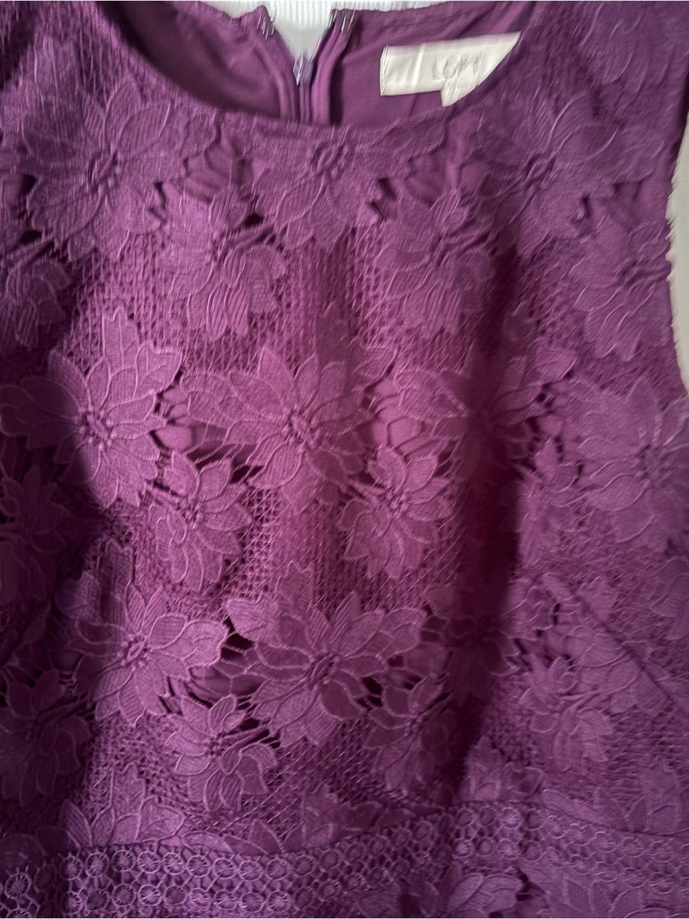 LOFT Purple Floral Lace Sleeveless Tunic